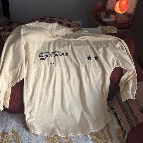 Beyoncé Official Cowboy Carter Tour Cream Spirit Jersey (Long Sleeve Shirt)LARGE - Picture 5 of 6